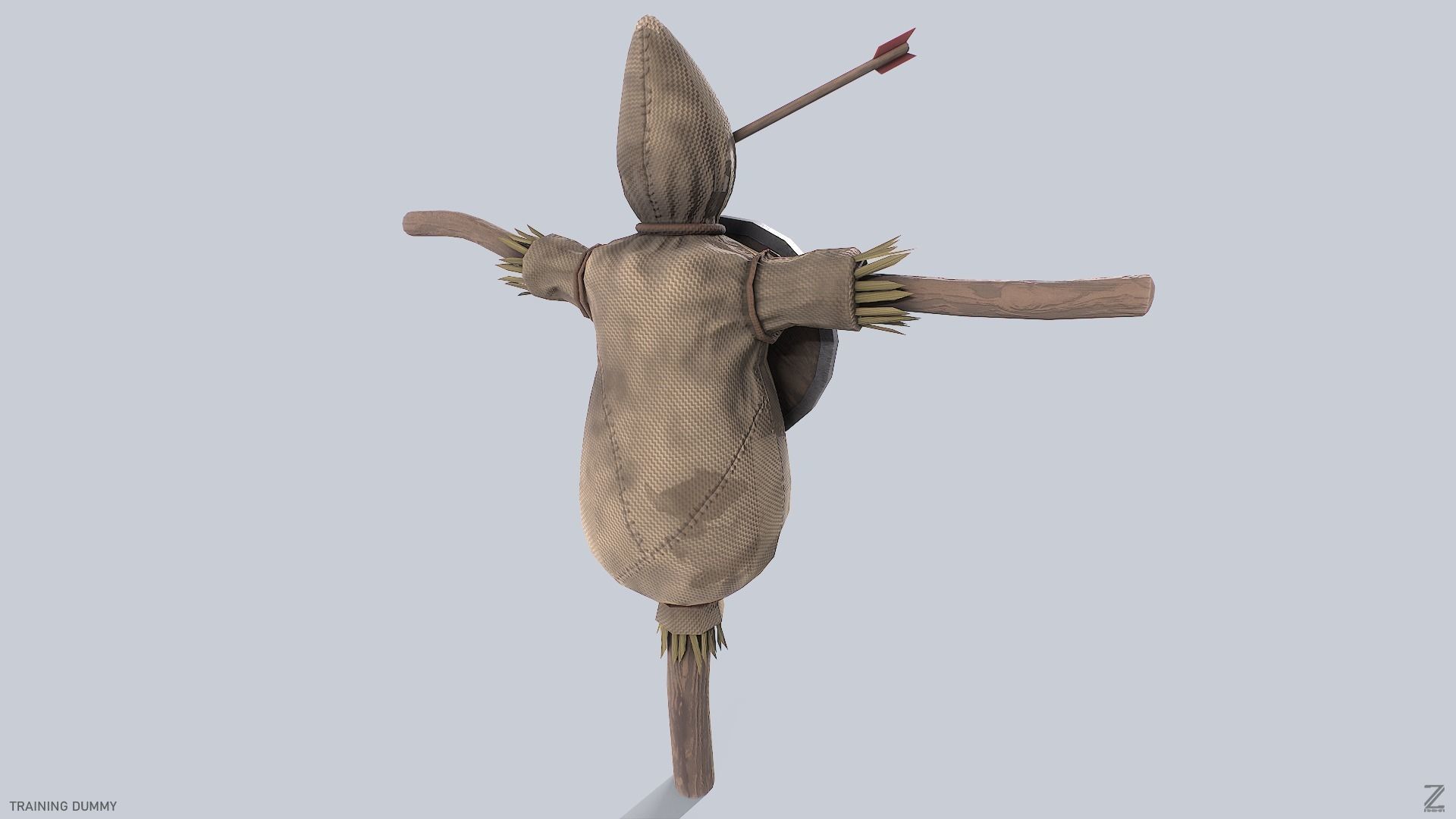 Training dummy Low-poly 3D model_7