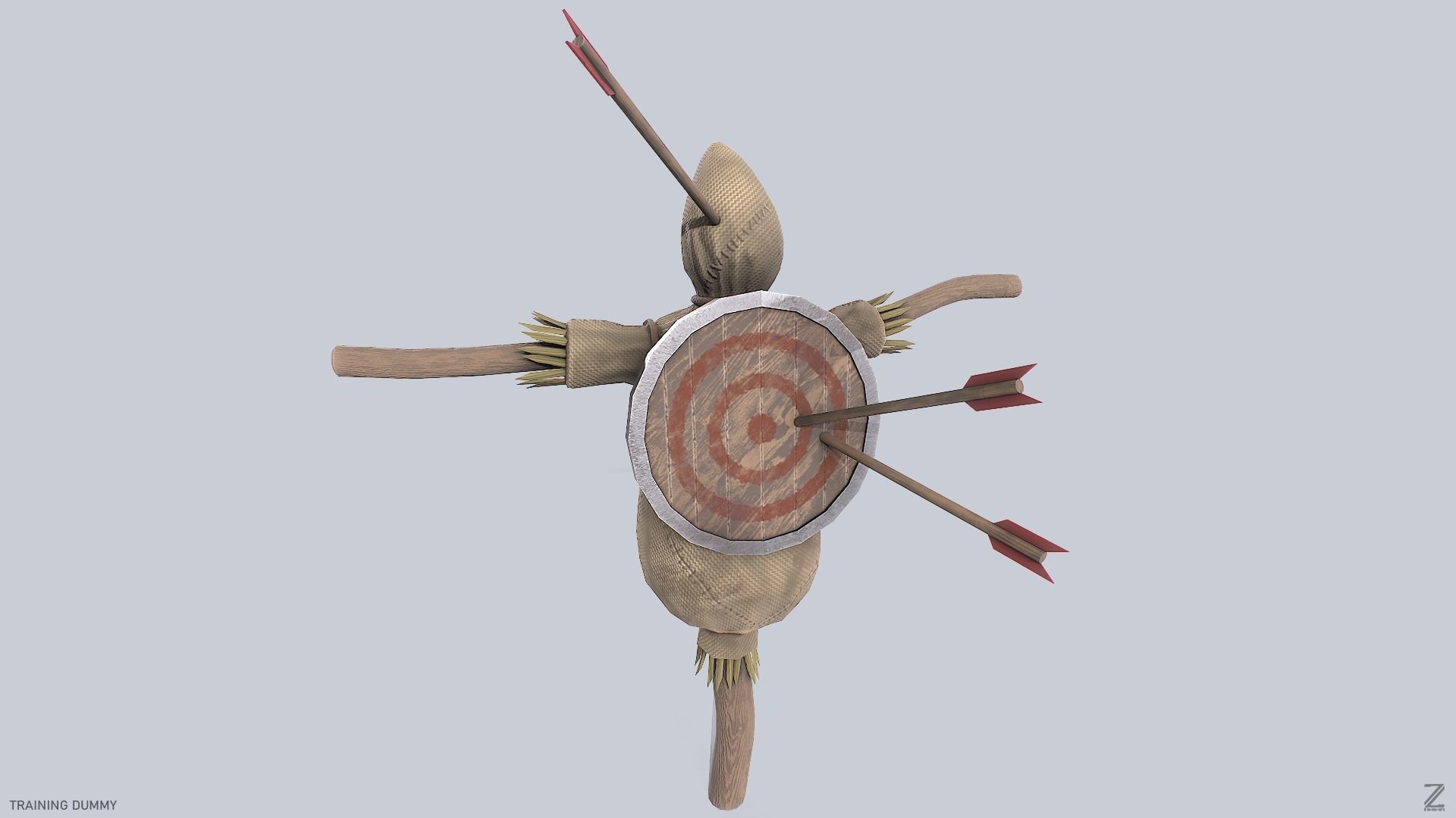 Training dummy Low-poly 3D model_9