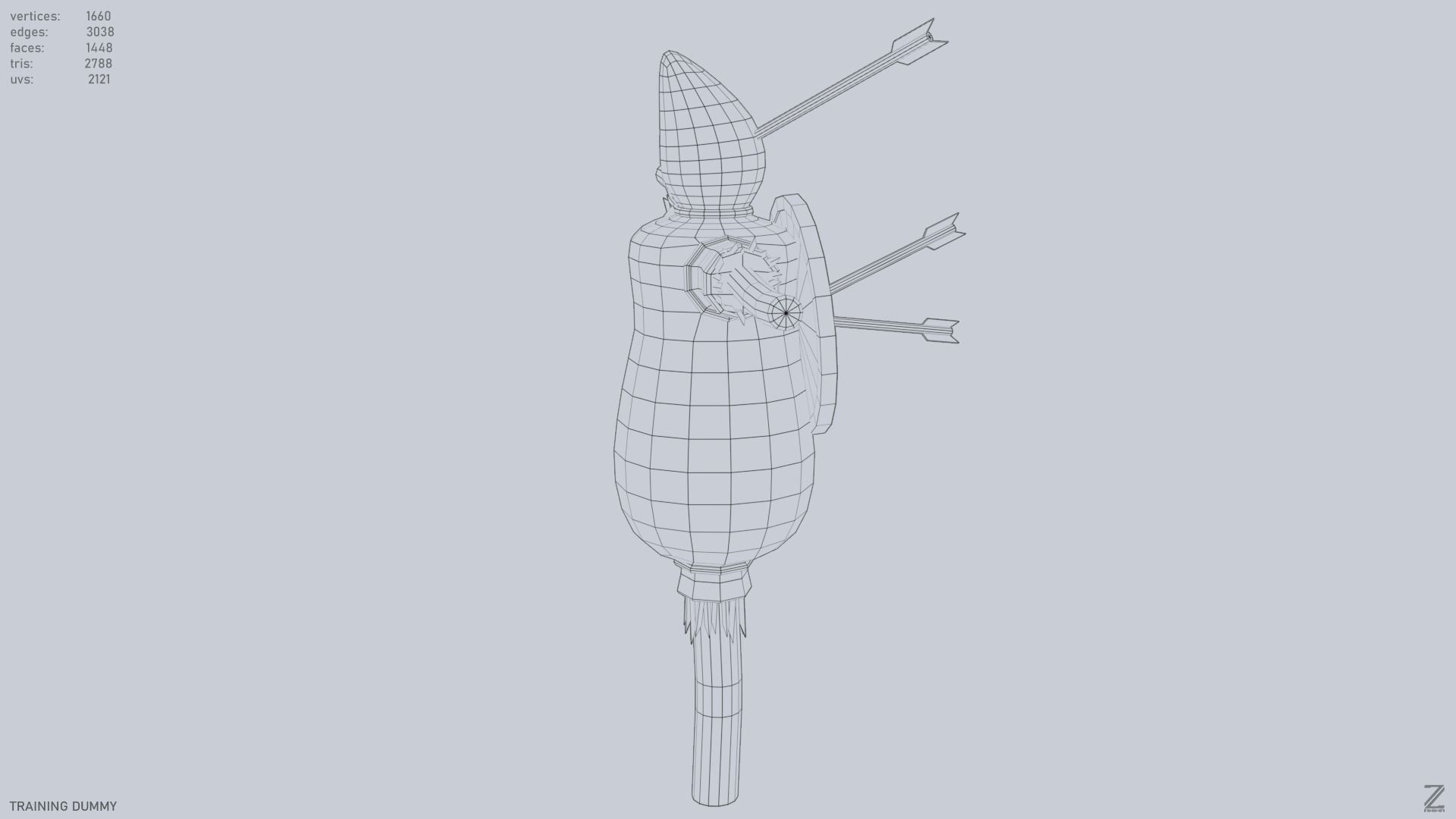 Training dummy Low-poly 3D model_14