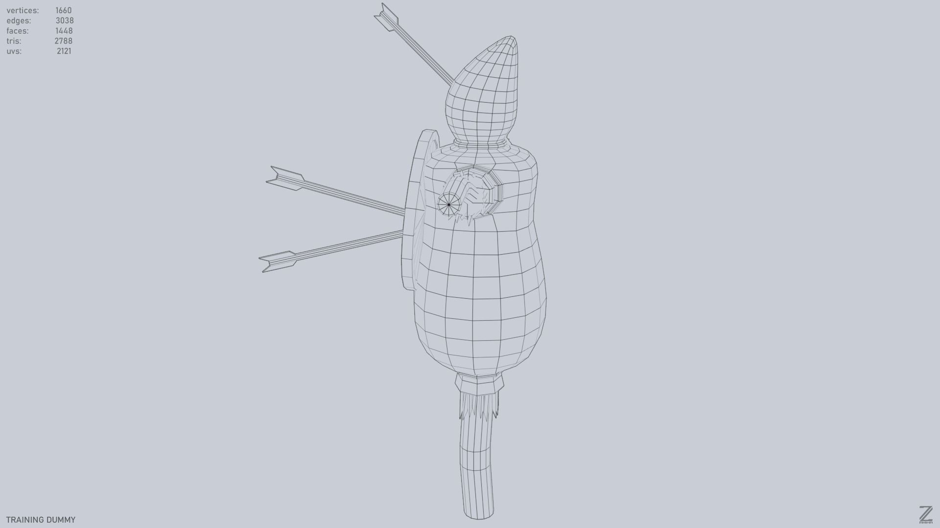 Training dummy Low-poly 3D model_12