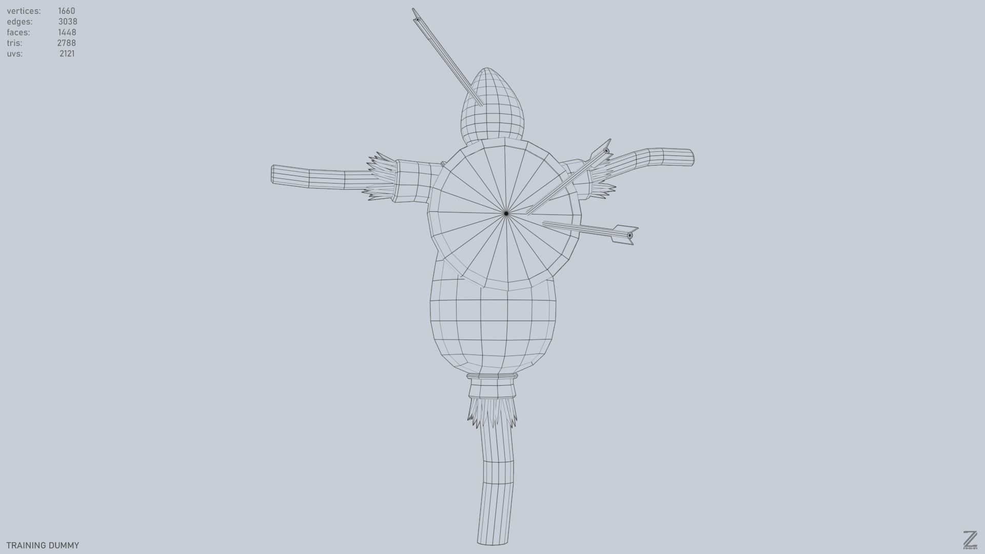 Training dummy Low-poly 3D model_15