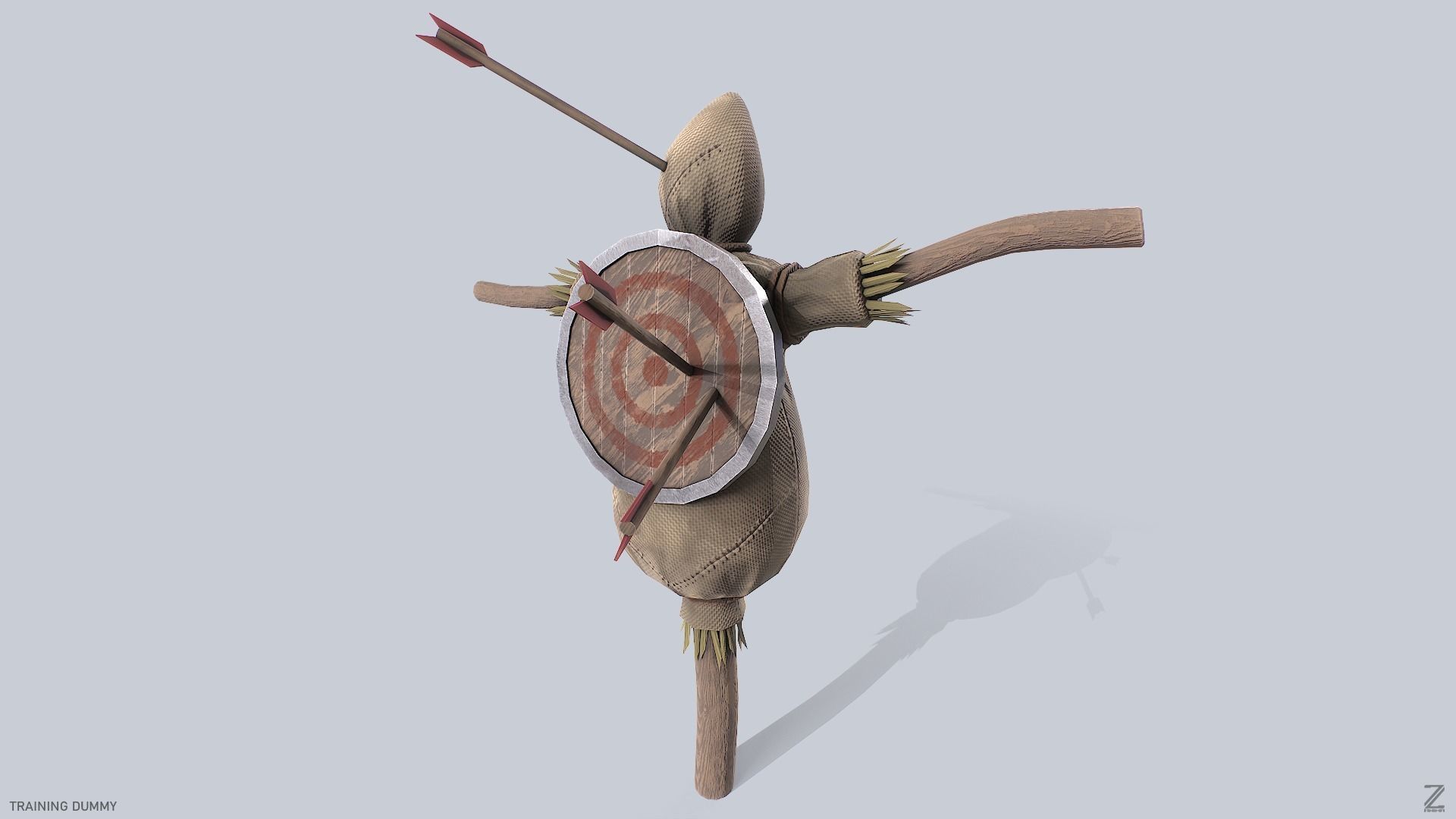 Training dummy Low-poly 3D model_2