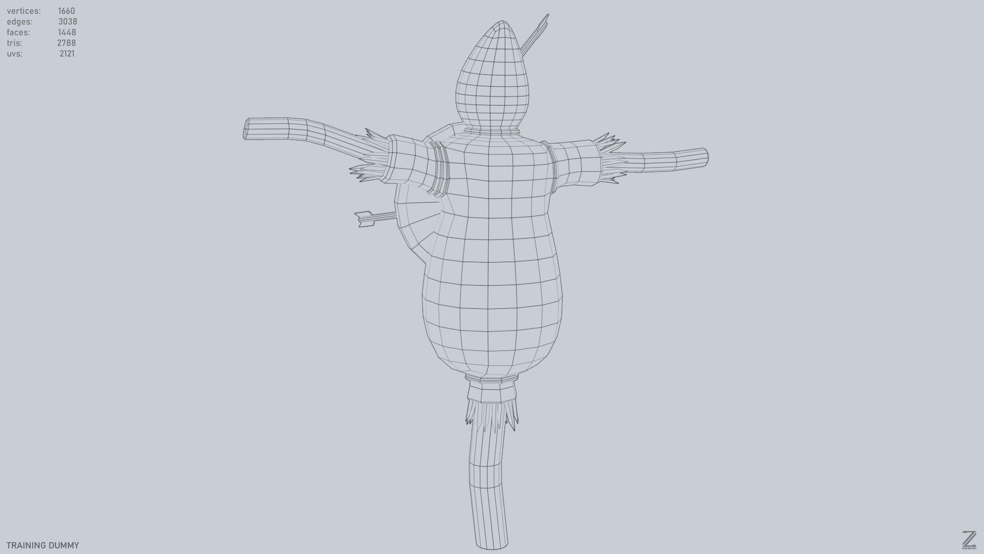 Training dummy Low-poly 3D model_13
