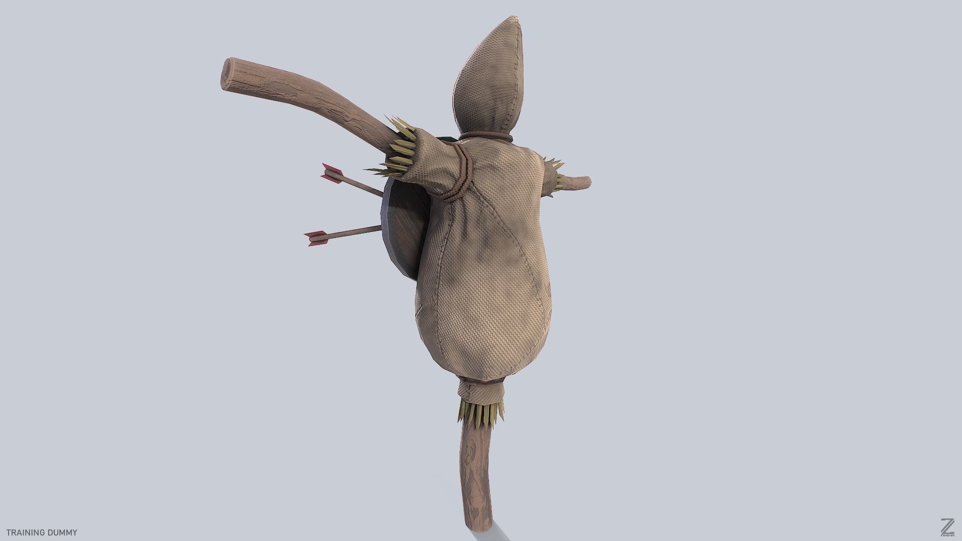 Training dummy Low-poly 3D model_6