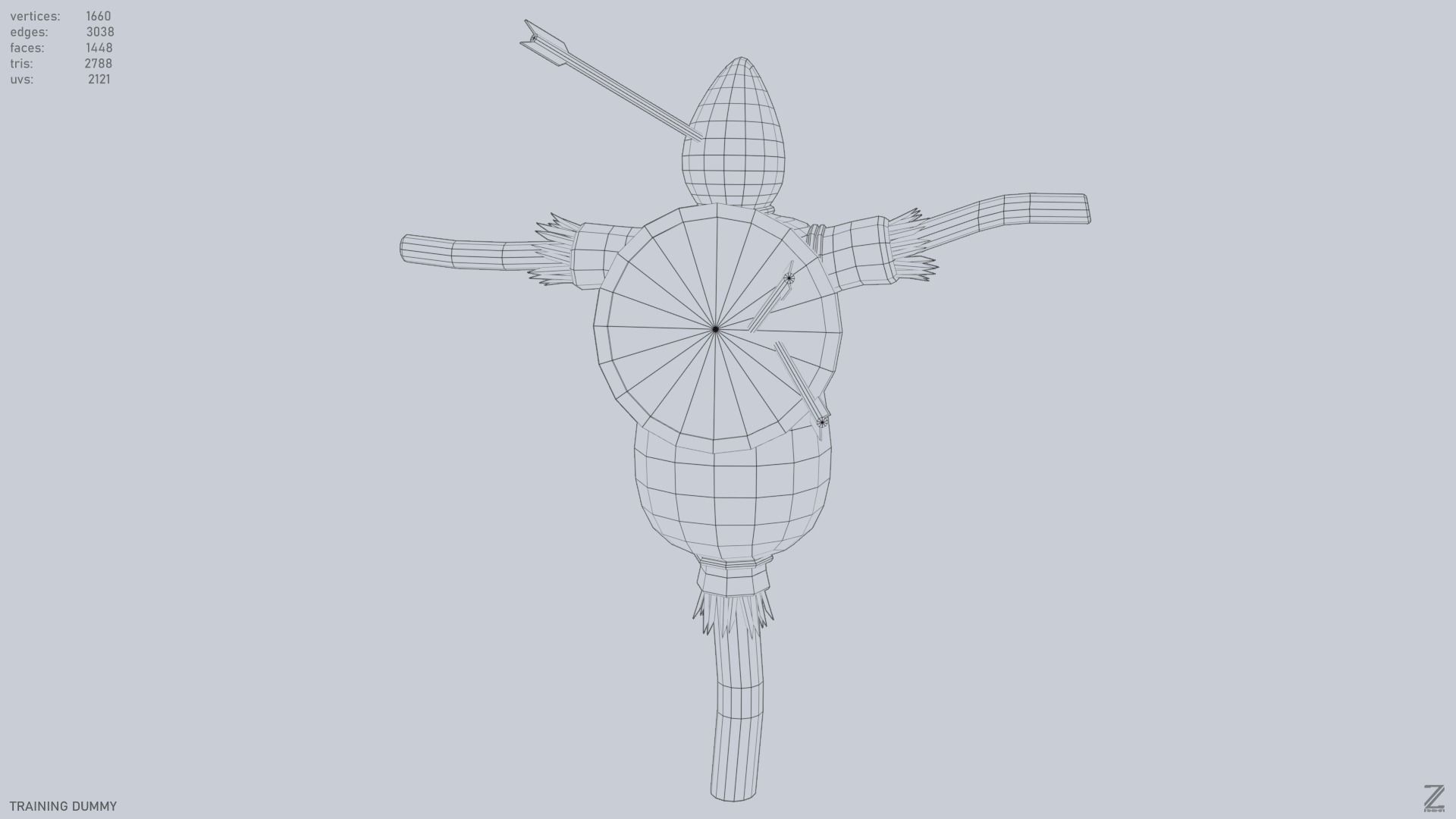 Training dummy Low-poly 3D model_16