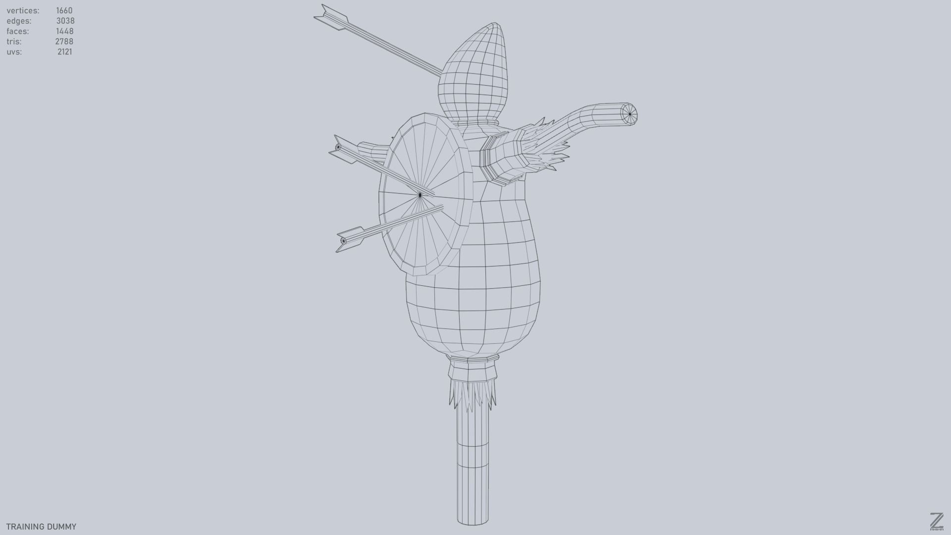 Training dummy Low-poly 3D model_11