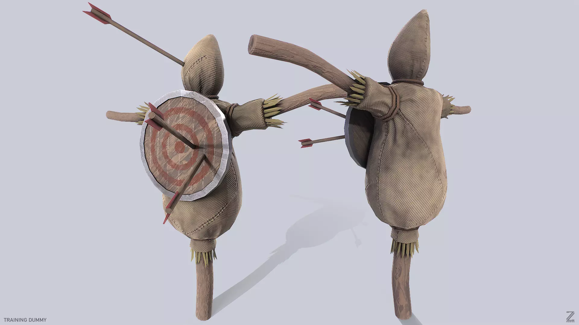 Training dummy Low-poly 3D model_0