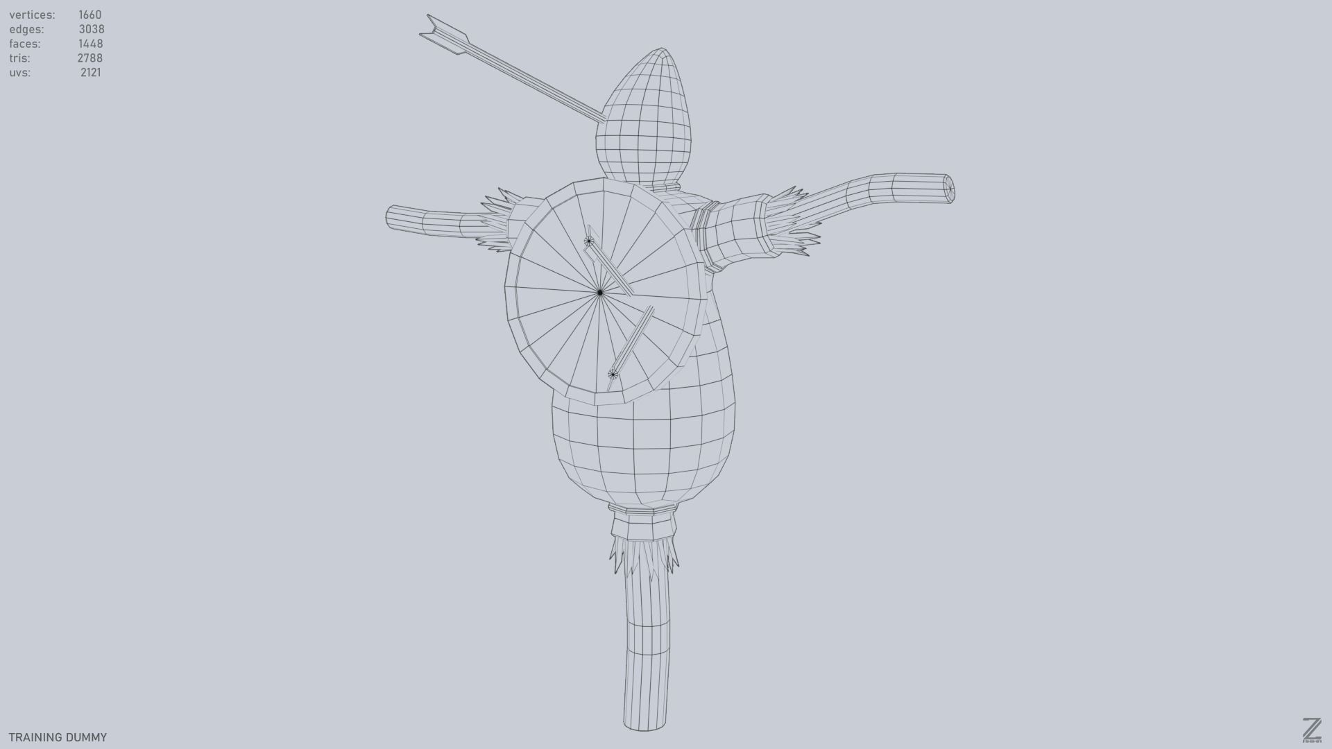 Training dummy Low-poly 3D model_10