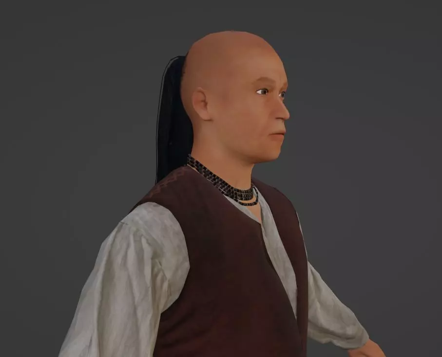 Native American Man Low-poly 3D model_0