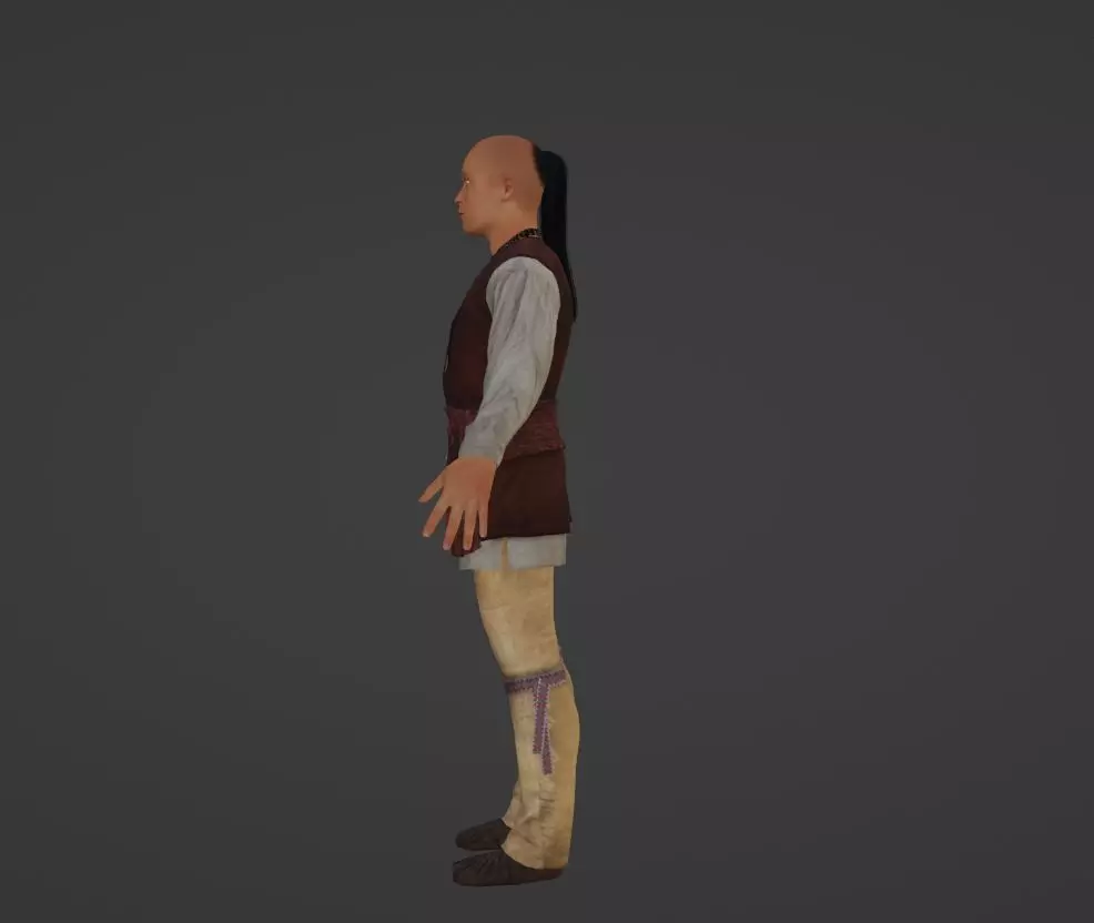 Native American Man Low-poly 3D model_5