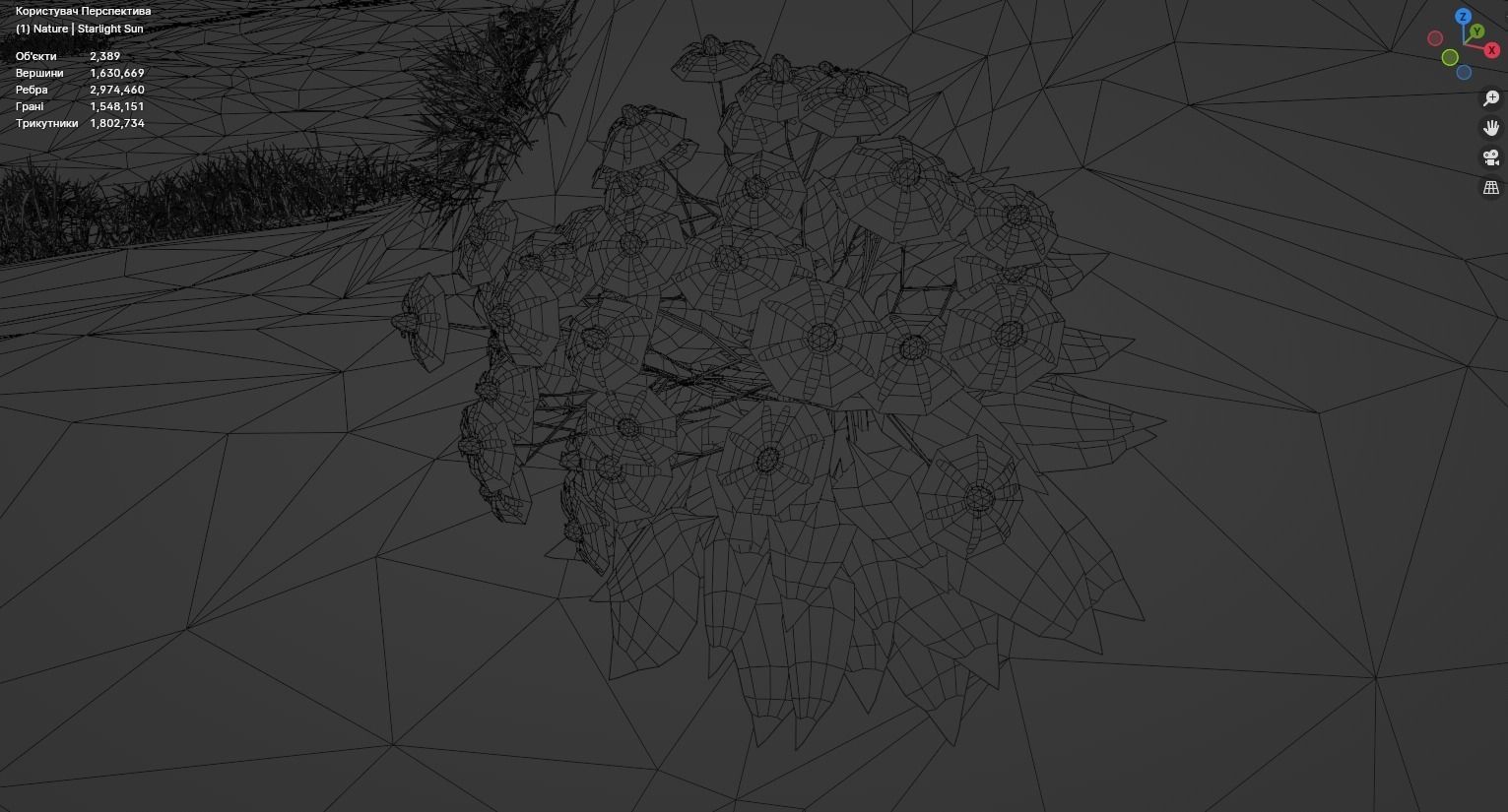 Flower field 3D model_7