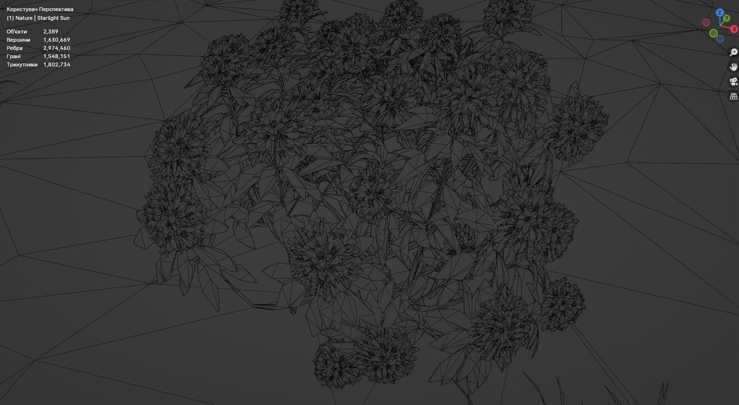 Flower field 3D model_8