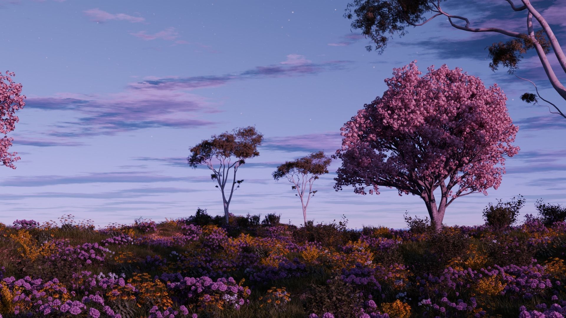 Flower field 3D model_1