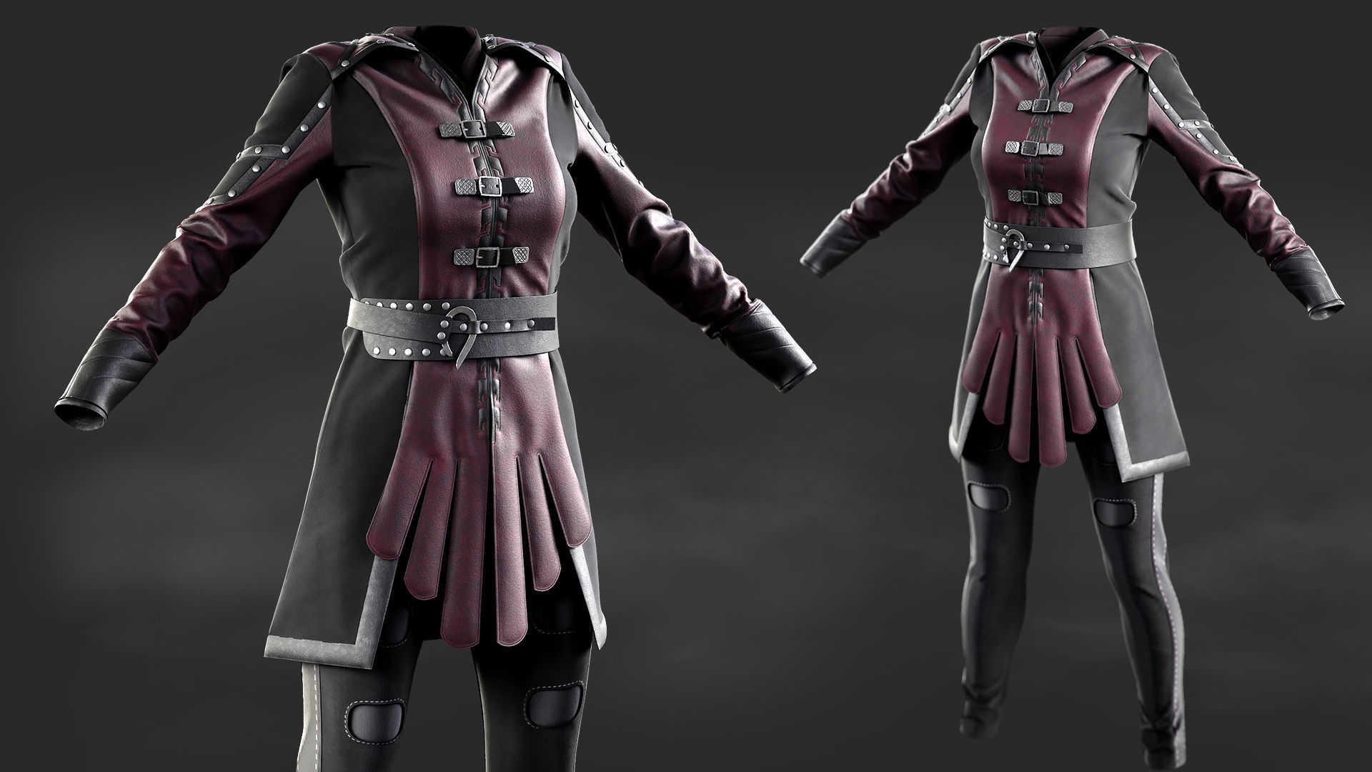 Female Fantasy Outfit 3D model_2