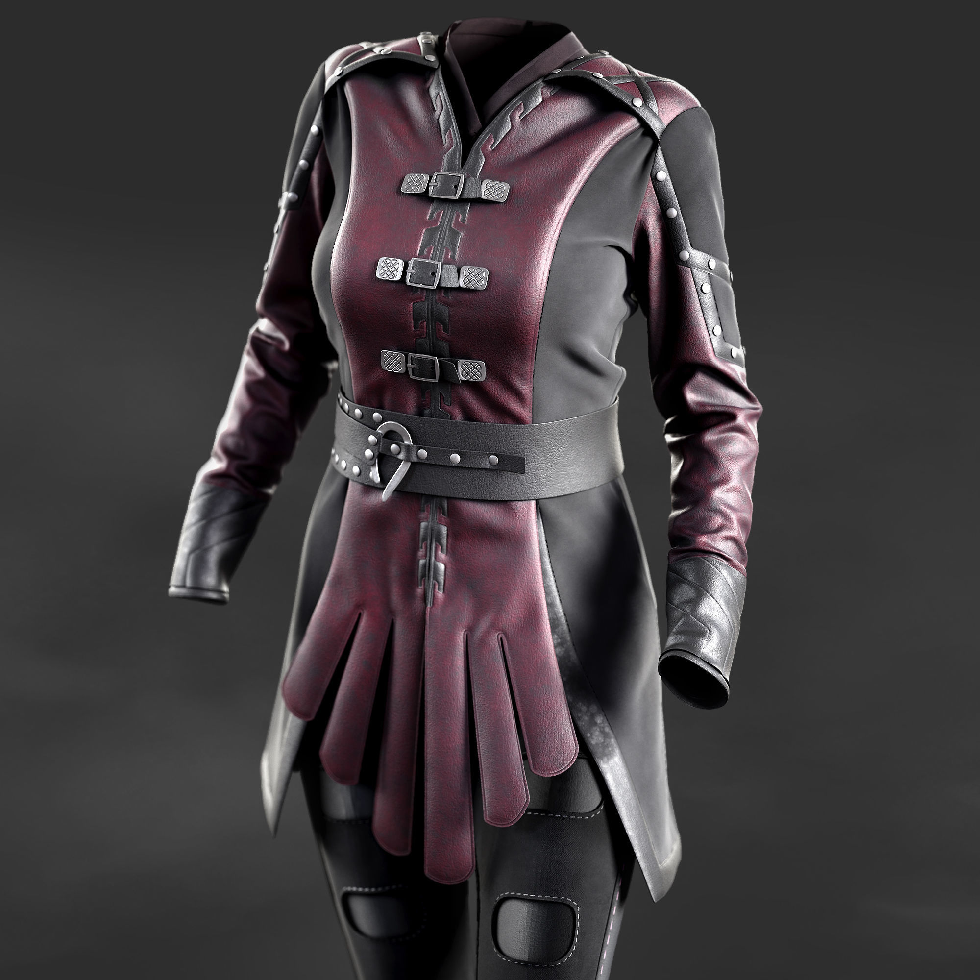 Female Fantasy Outfit 3D model_6