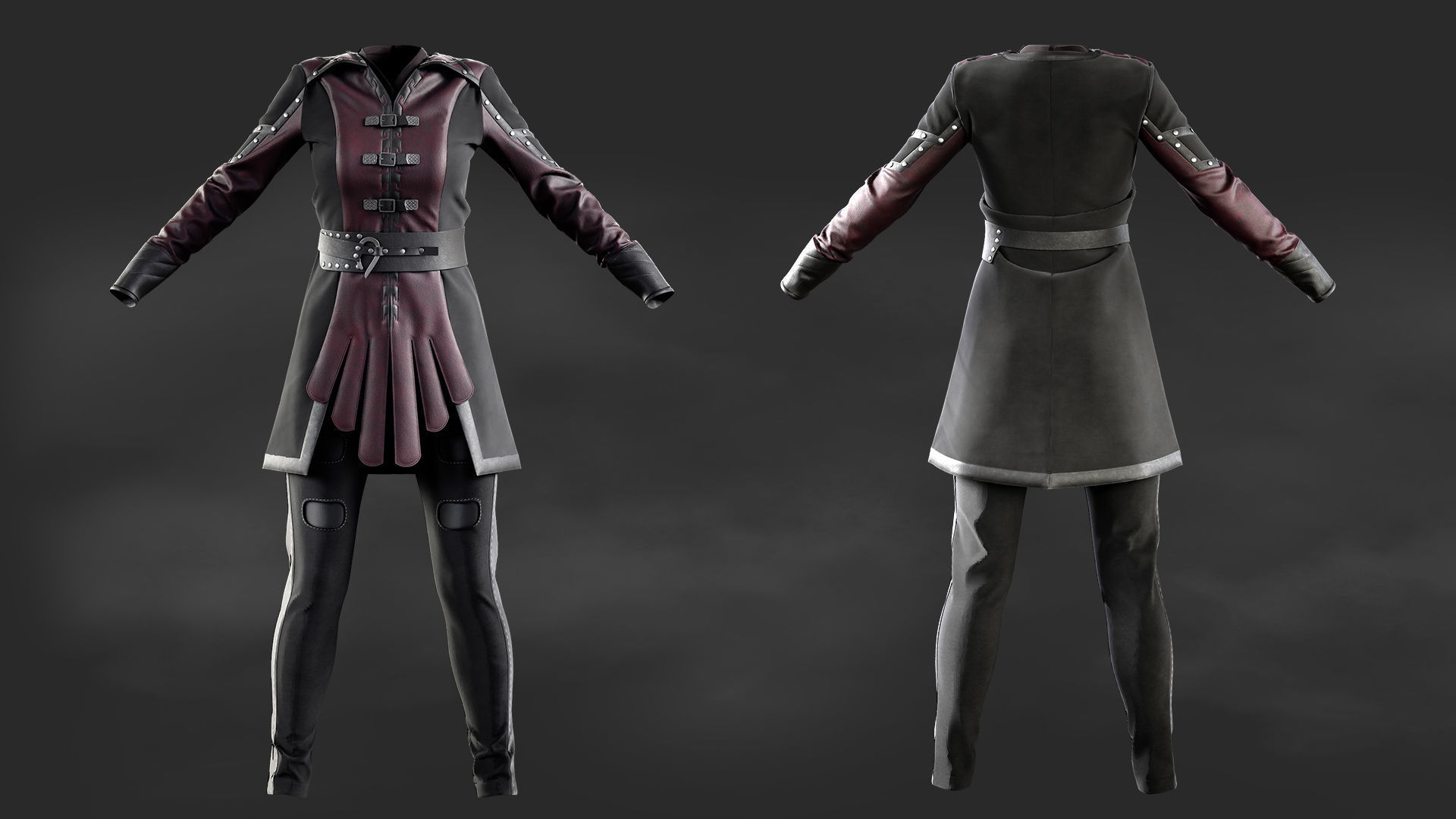 Female Fantasy Outfit 3D model_1