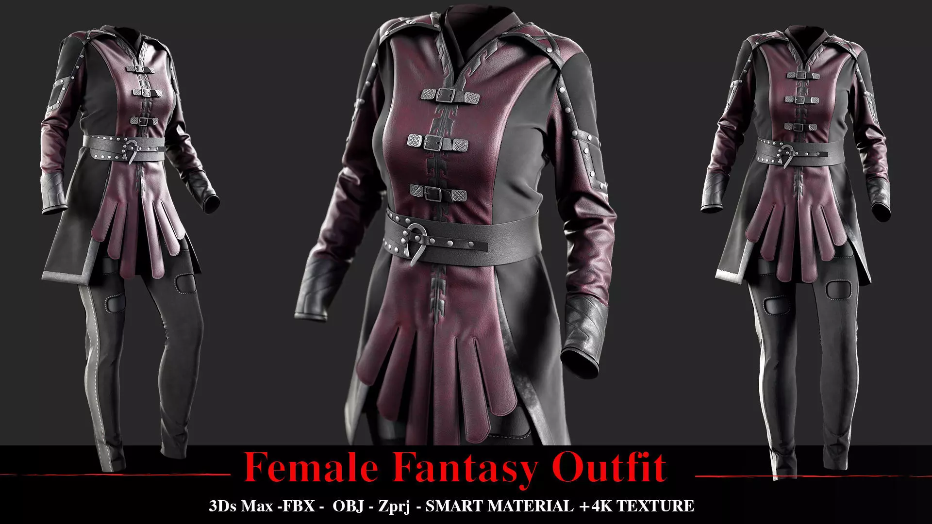 Female Fantasy Outfit 3D model_0