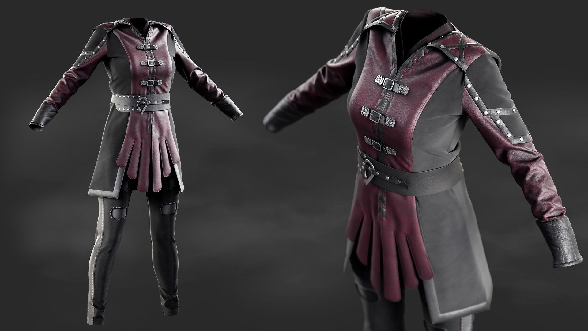 Female Fantasy Outfit 3D model_3
