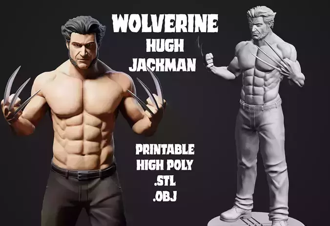 WOLVERINE Hugh Jackman figurine 3D print model