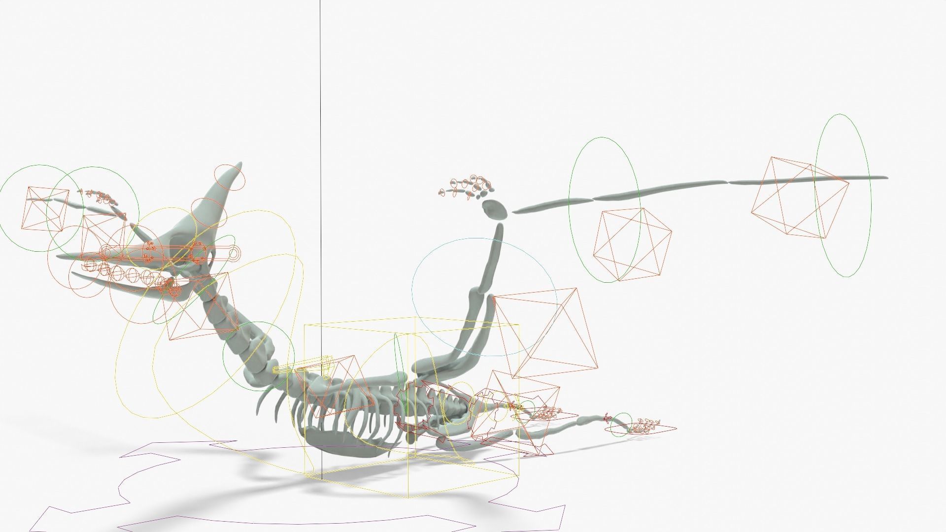 Pteranodon Rigged Skeleton Low-poly 3D model_20