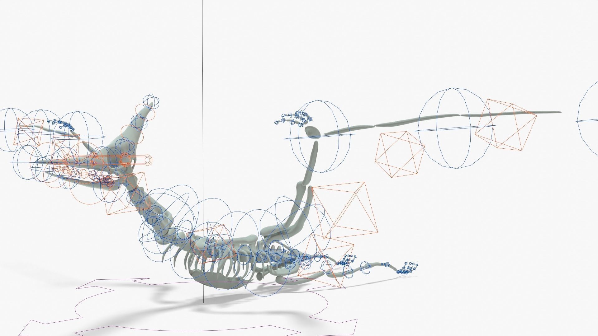 Pteranodon Rigged Skeleton Low-poly 3D model_21