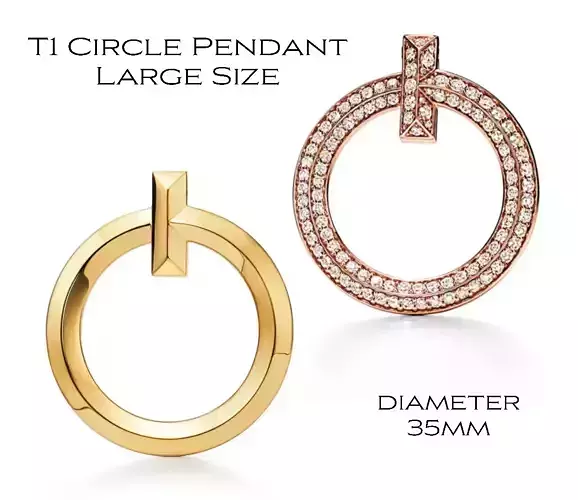 T1 Circle Large Pendant Necklace