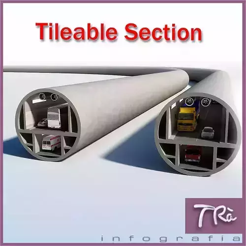 B TYPE TUNNEL SECTION 3D model