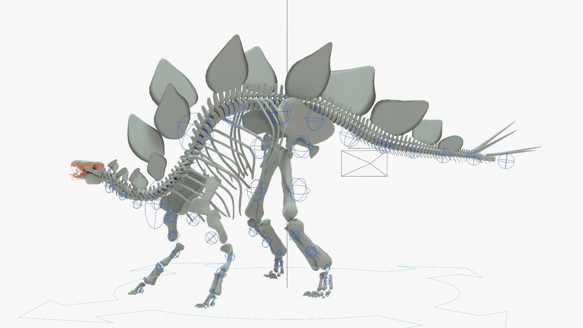 Stegosaurus Rigged Skeleton Low-poly 3D model_20