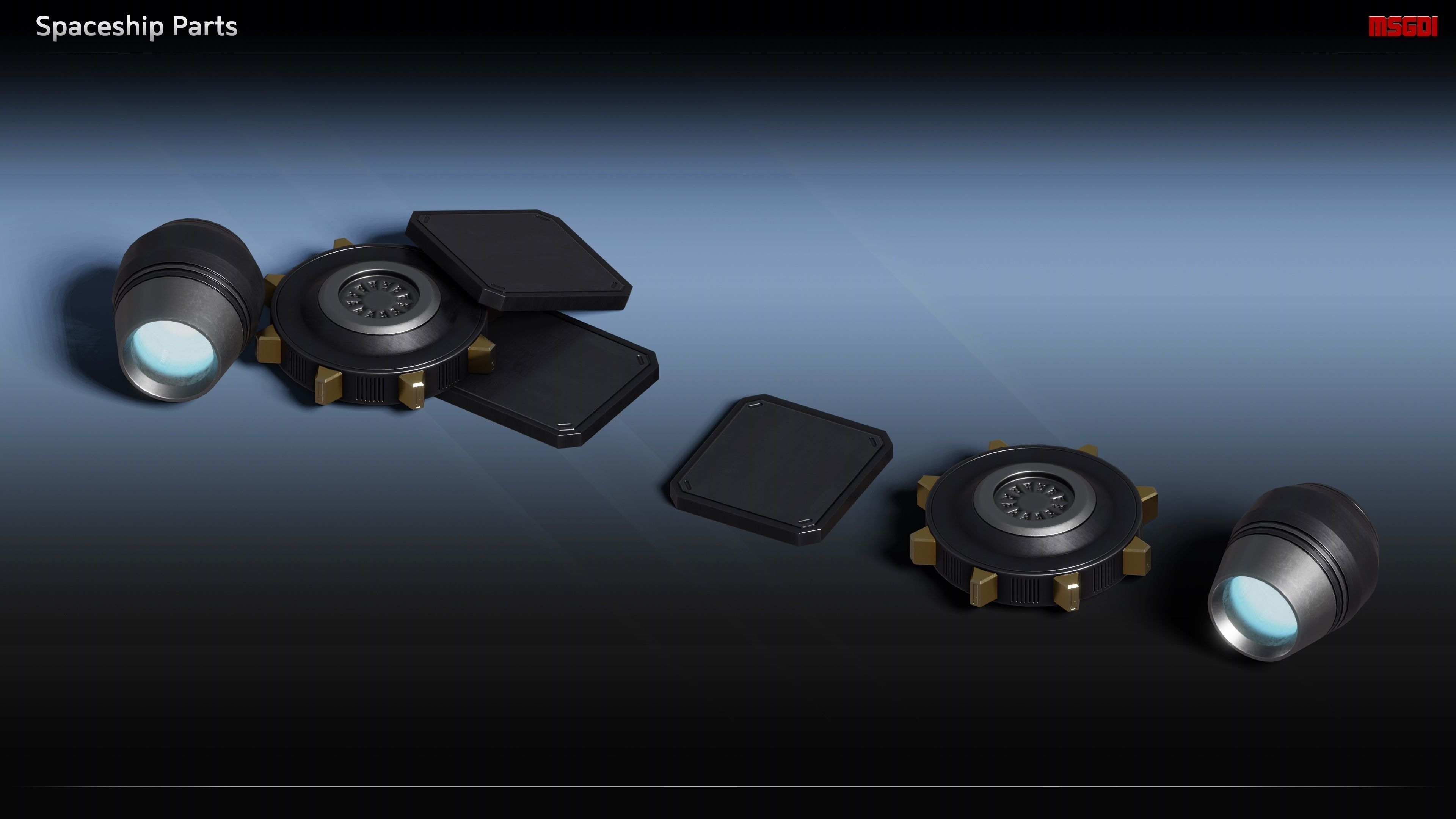 Scifi Commodities Trade Goods Loot Collection Low-poly 3D model_13