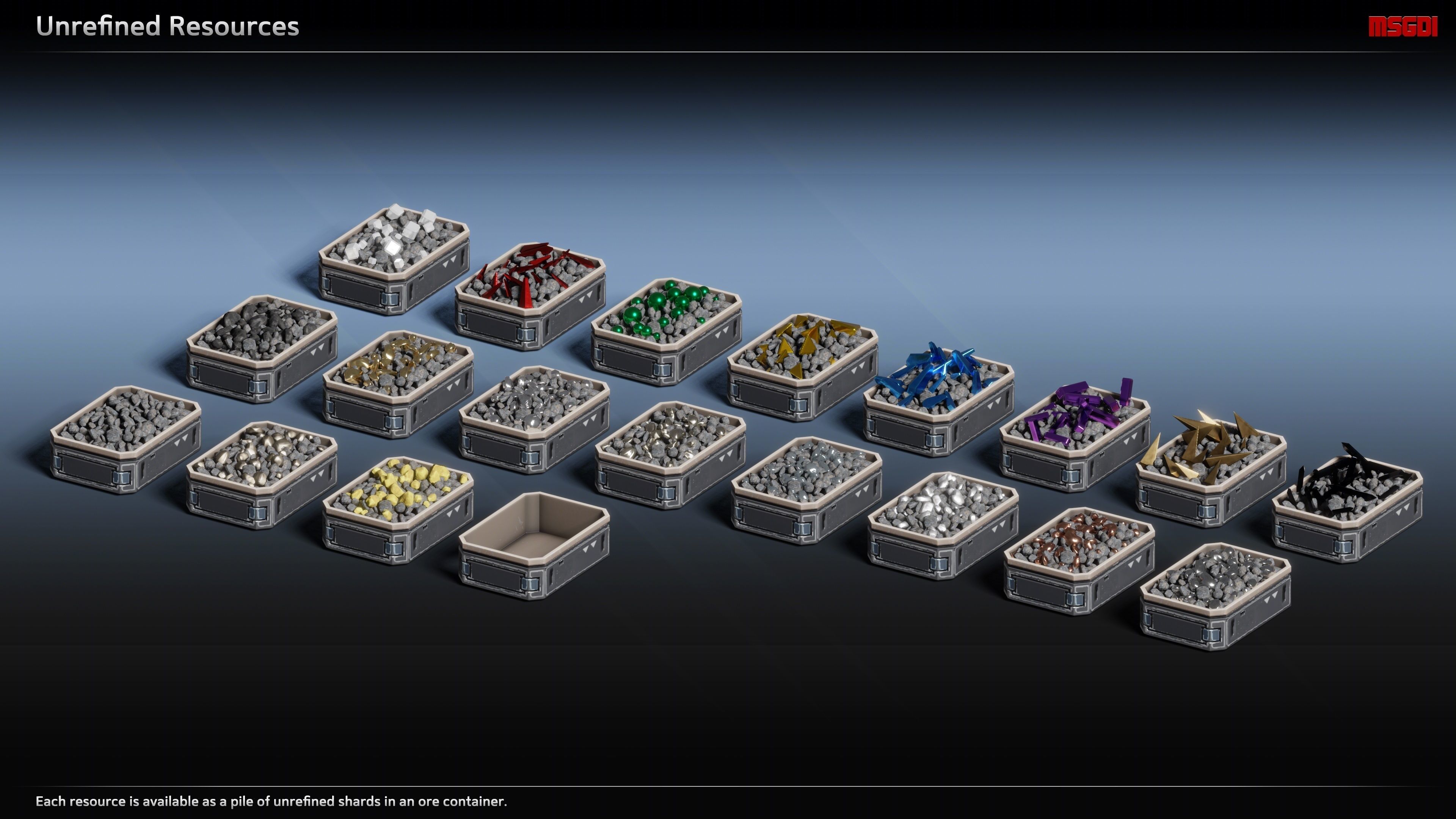 Scifi Commodities Trade Goods Loot Collection Low-poly 3D model_3