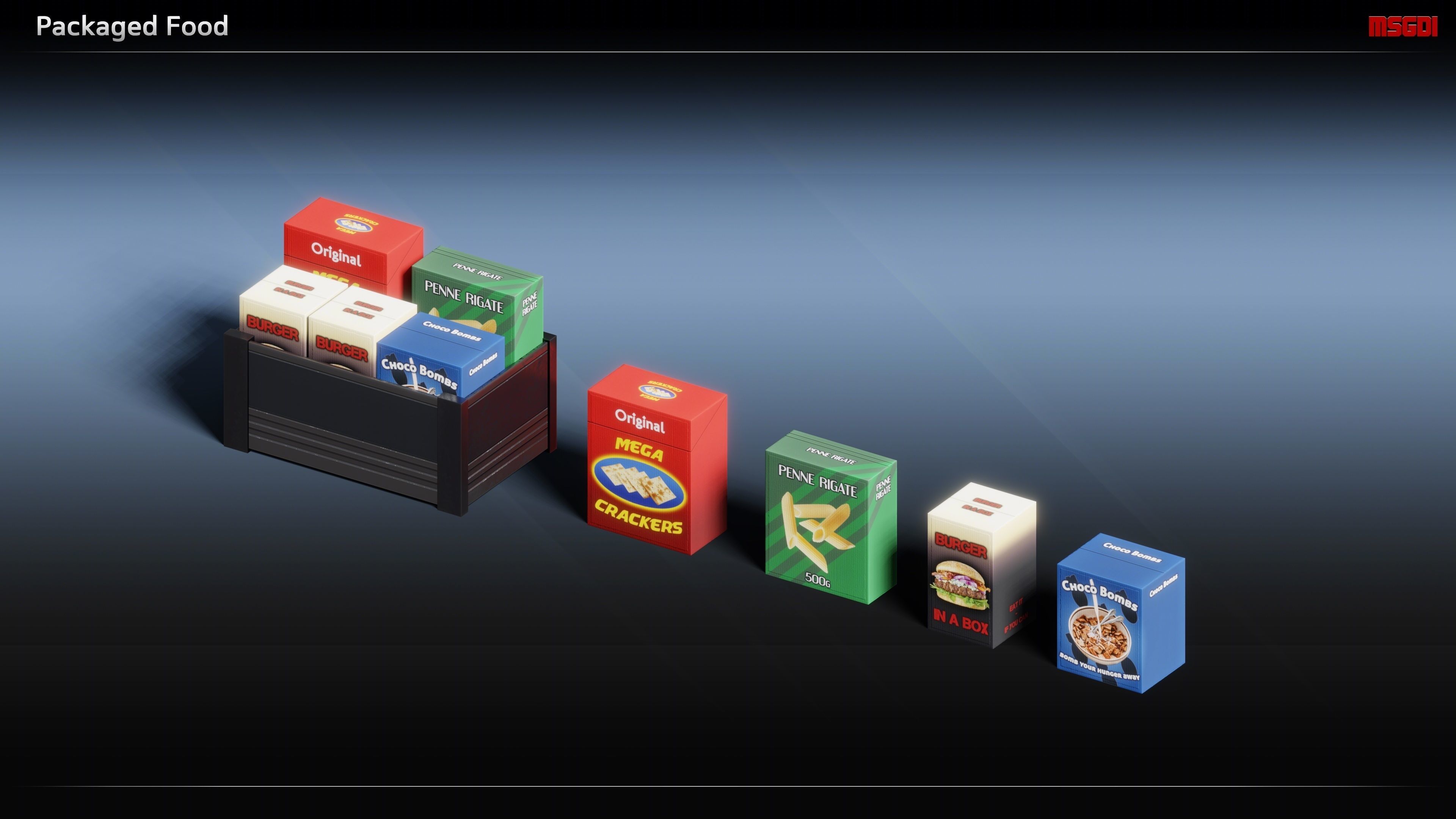 Scifi Commodities Trade Goods Loot Collection Low-poly 3D model_9