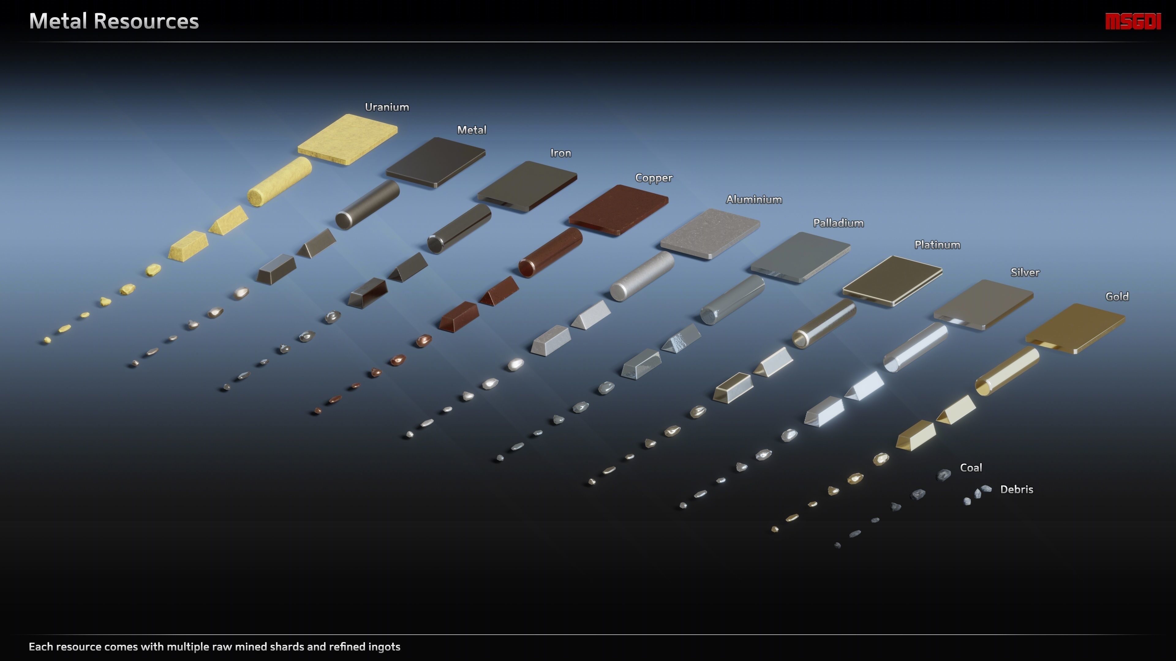 Scifi Commodities Trade Goods Loot Collection Low-poly 3D model_1