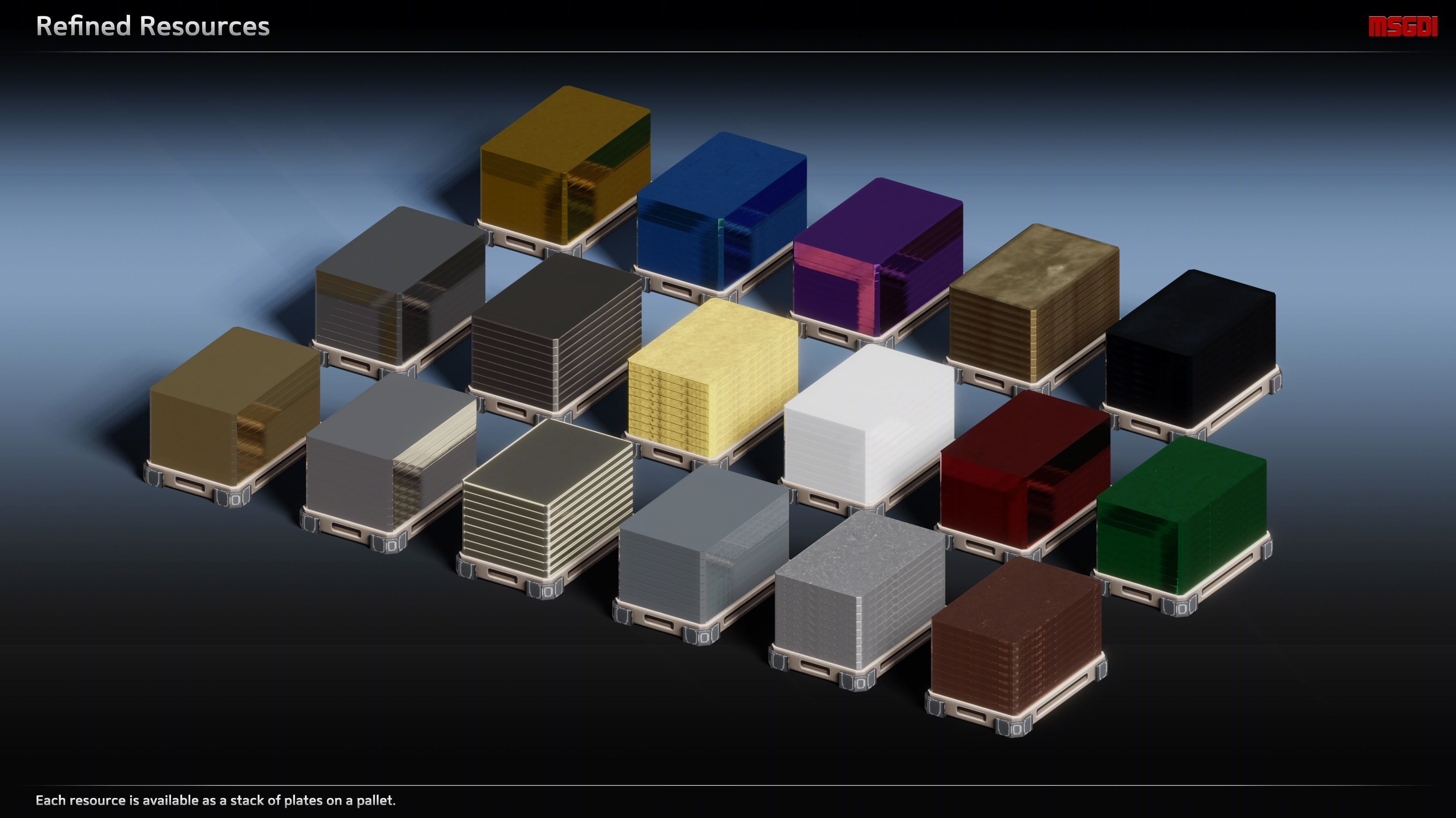 Scifi Commodities Trade Goods Loot Collection Low-poly 3D model_7