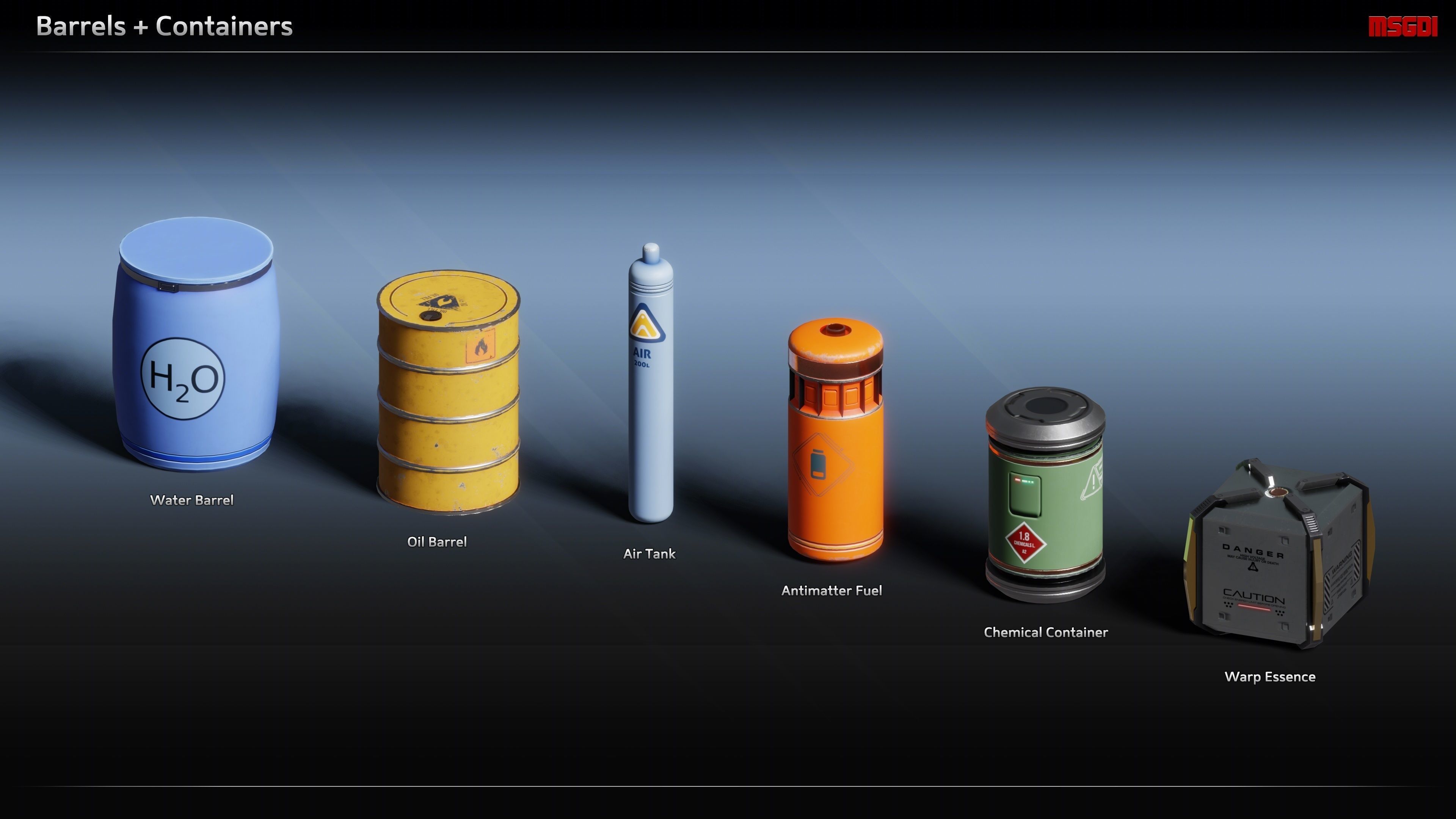 Scifi Commodities Trade Goods Loot Collection Low-poly 3D model_11