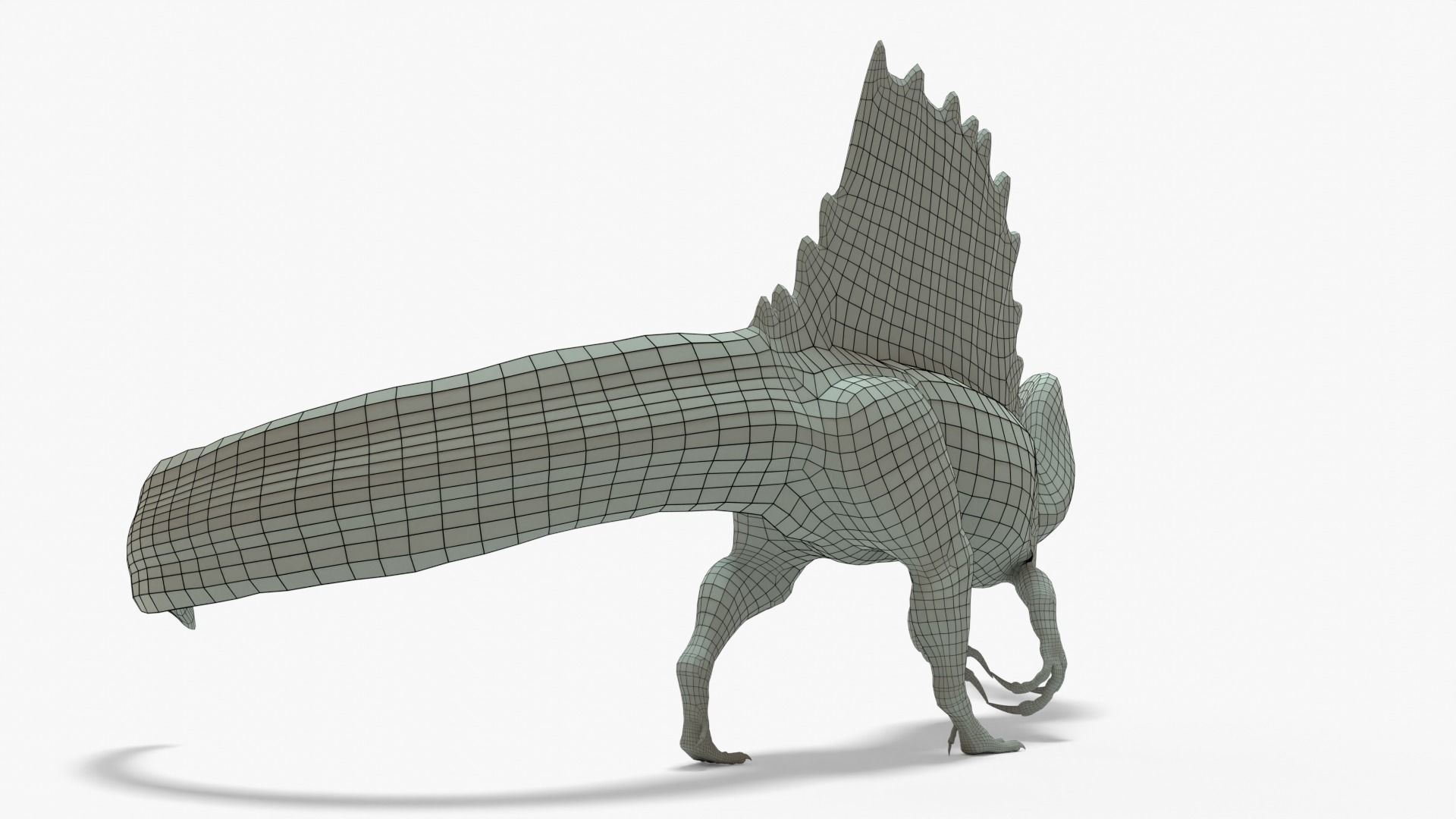 Spinosaurus Rigged Basemesh With Skeleton 3D Model Collection_5