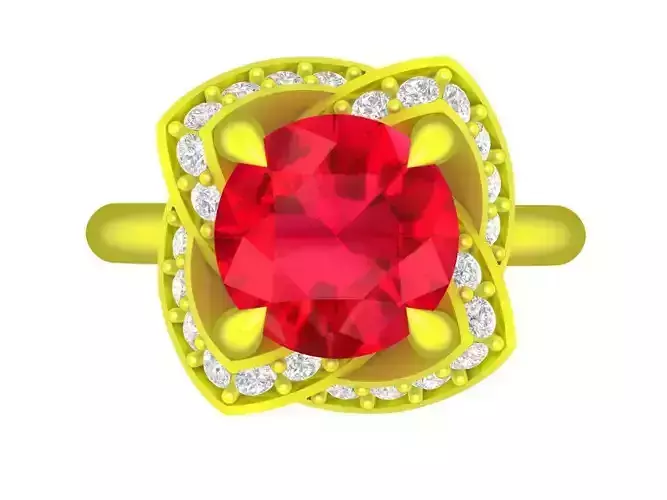 A4797 Art Flower Diamond Women Ring