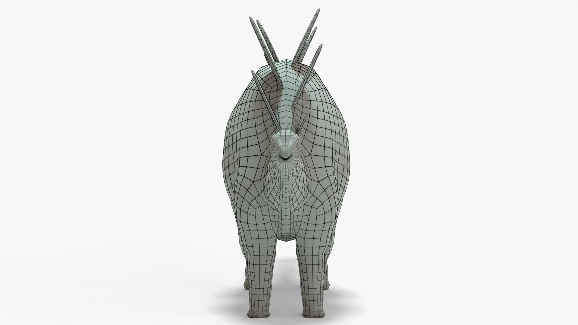 Stegosaurus Rigged Basemesh With Skeleton 3D Model Collection_11