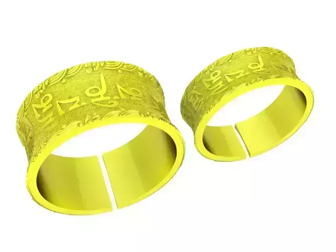 A4764 Buddha Letter Ring 3D Model