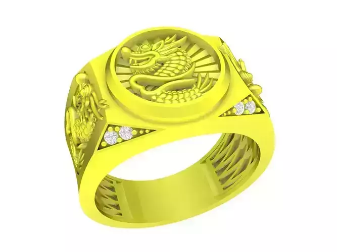 A4763 Chinese Dragon Men Ring