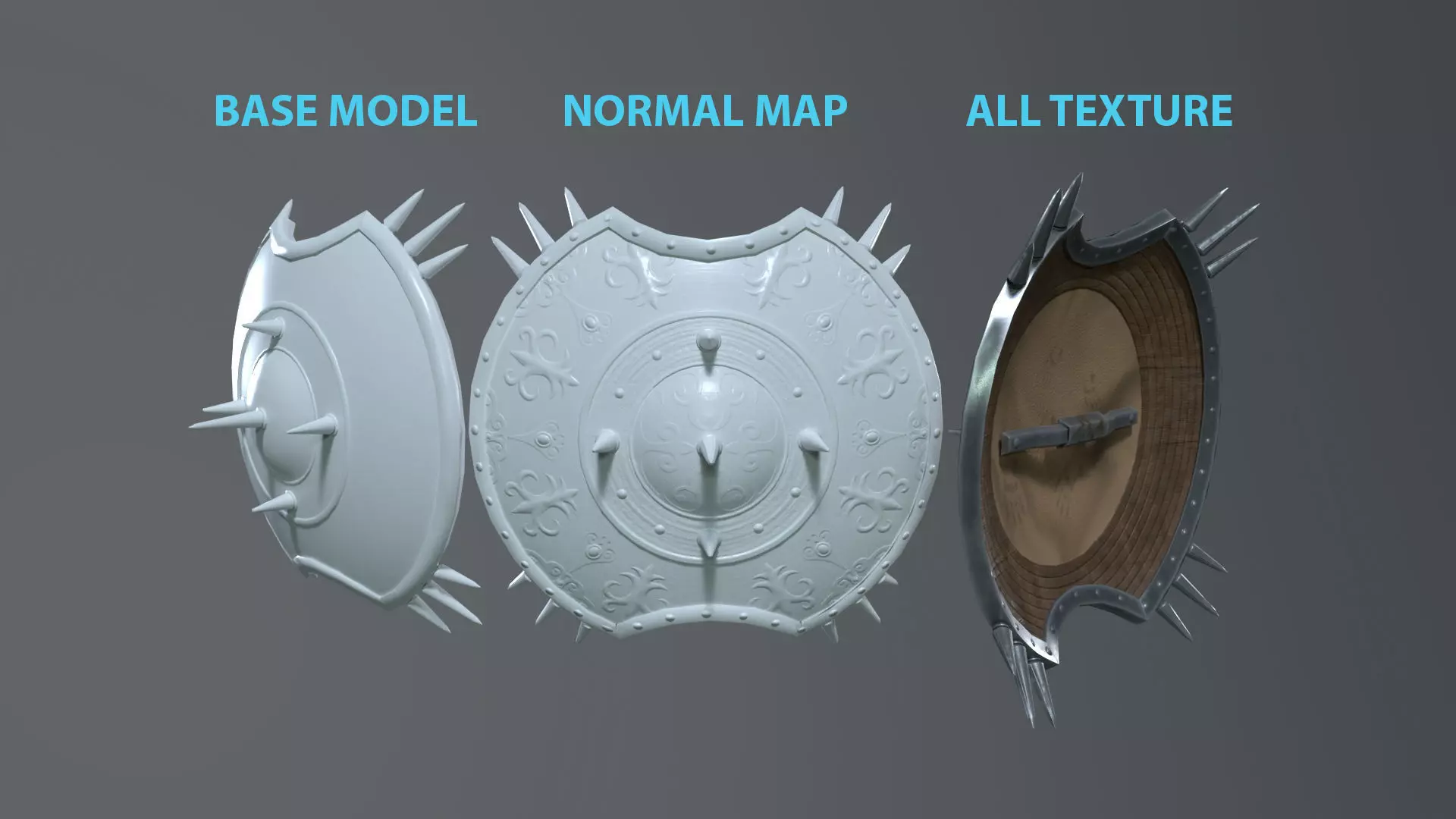 Game Ready 3D shield model Low-poly 3D model_0