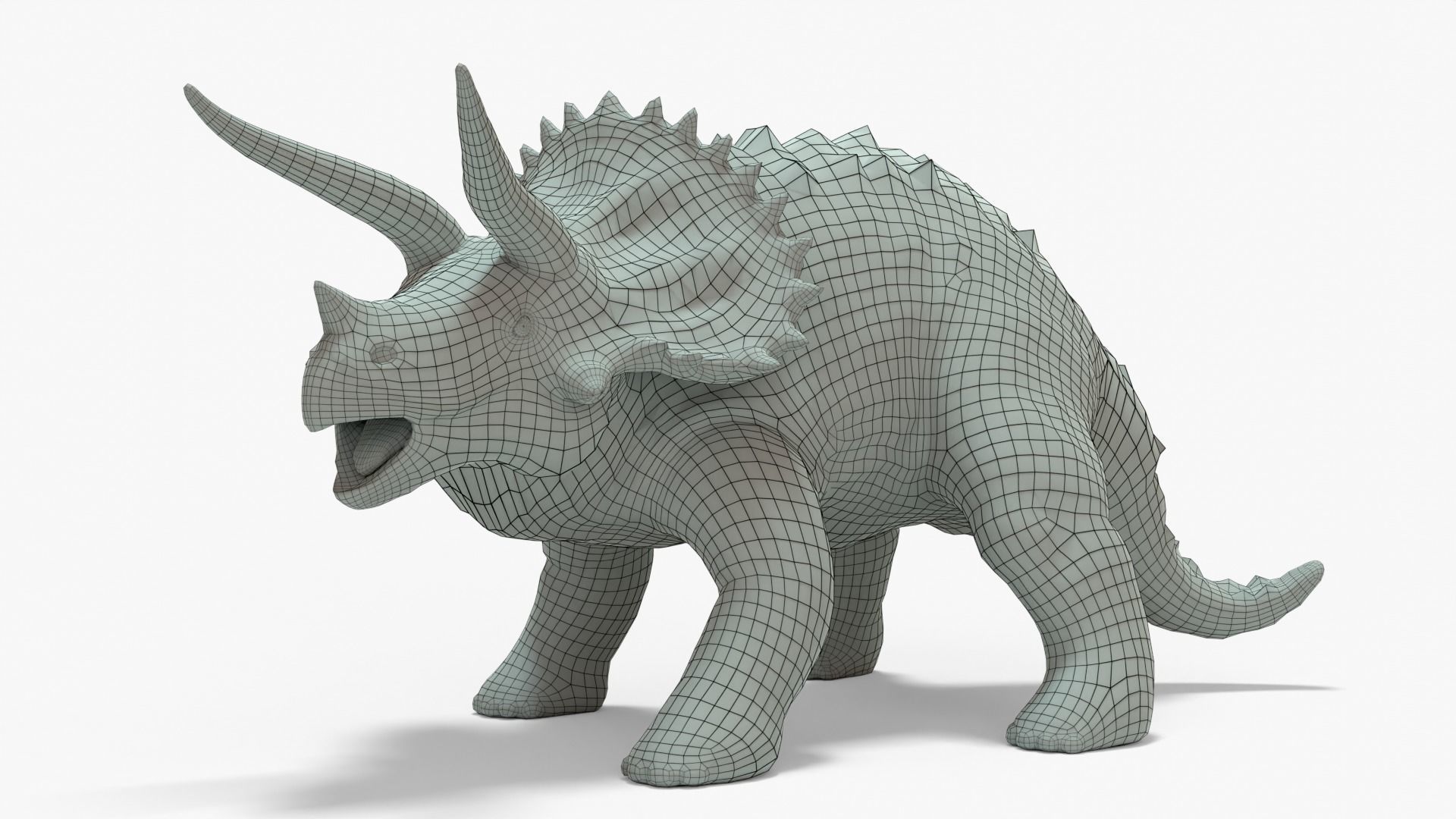 Triceratops Rigged Basemesh With Skeleton 3D Model Collection_9