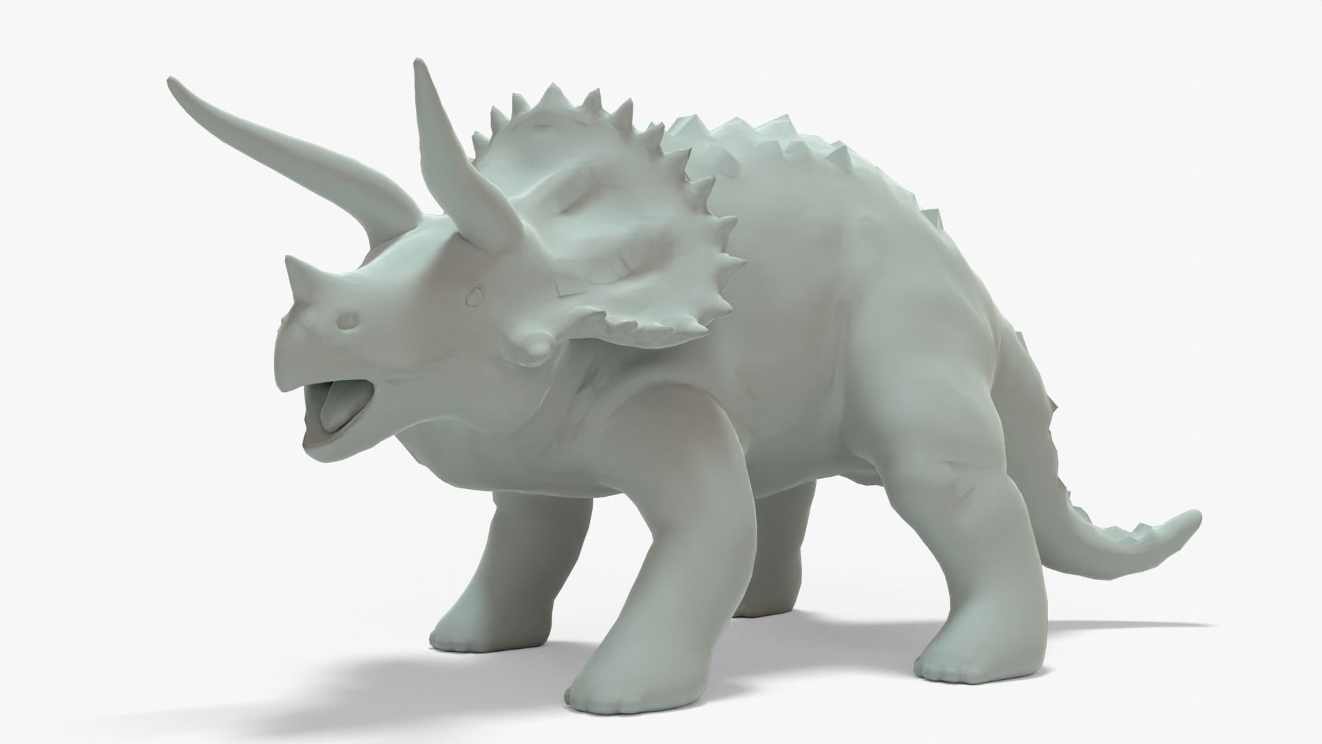 Triceratops Rigged Basemesh With Skeleton 3D Model Collection_20