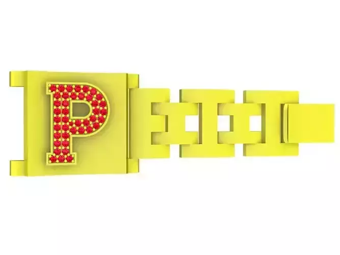 A4759 P Letter Diamond Men Bracelet