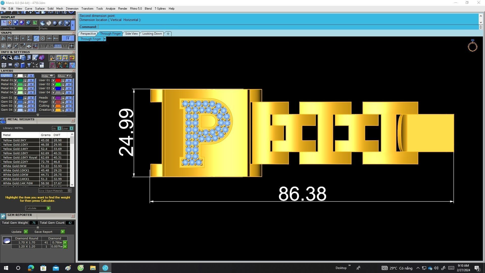 A4759 P Letter Diamond Men Bracelet 3D print model_7