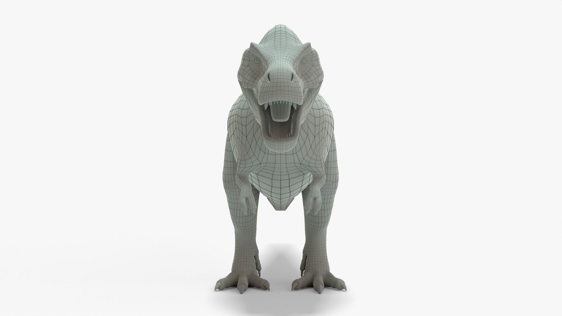 Tyrannosaurus Rex Rigged Basemesh With Skeleton 3D Model Collection_13