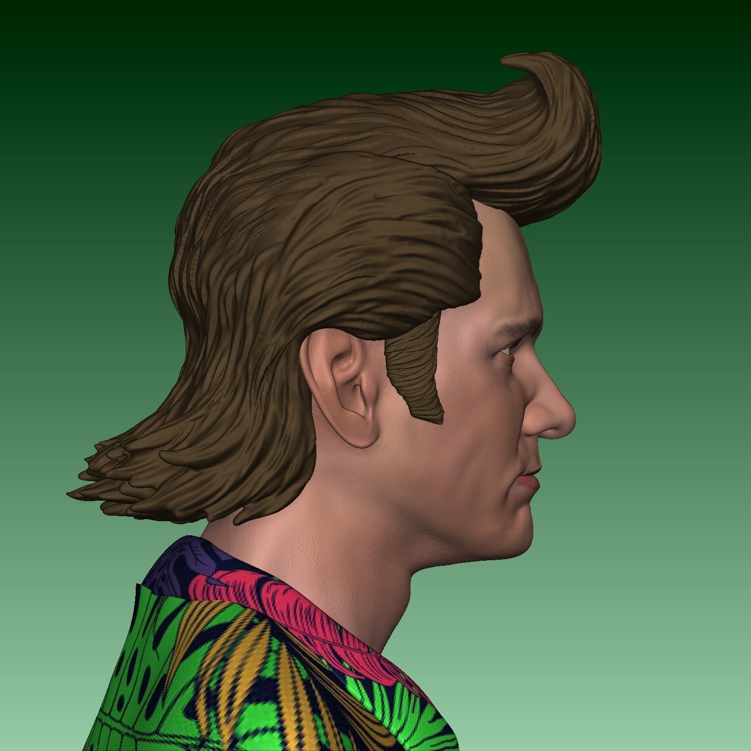 Jim Carrey Ace Ventura Normal and Smiling head  3D print model_5