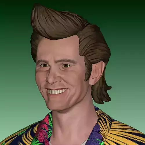 Jim Carrey Ace Ventura Normal and Smiling head  3D print model