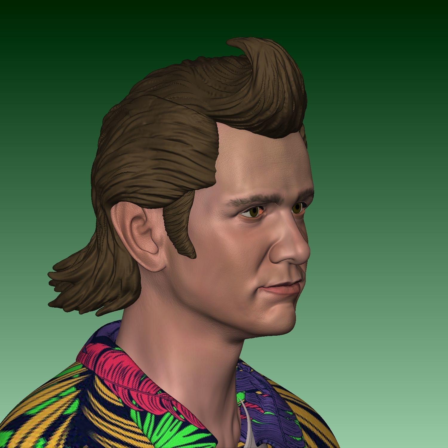 Jim Carrey Ace Ventura Normal and Smiling head  3D print model_4