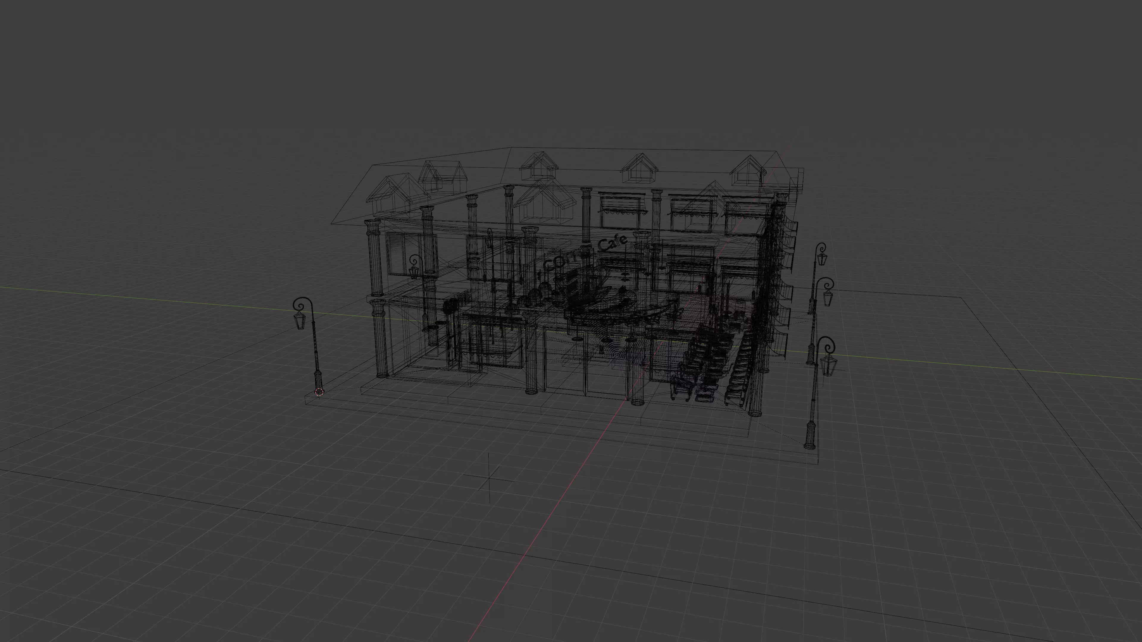 Coffee Shop 3D Model-PBR GameReady Lightmapped Optimized Low-poly 3D model_5