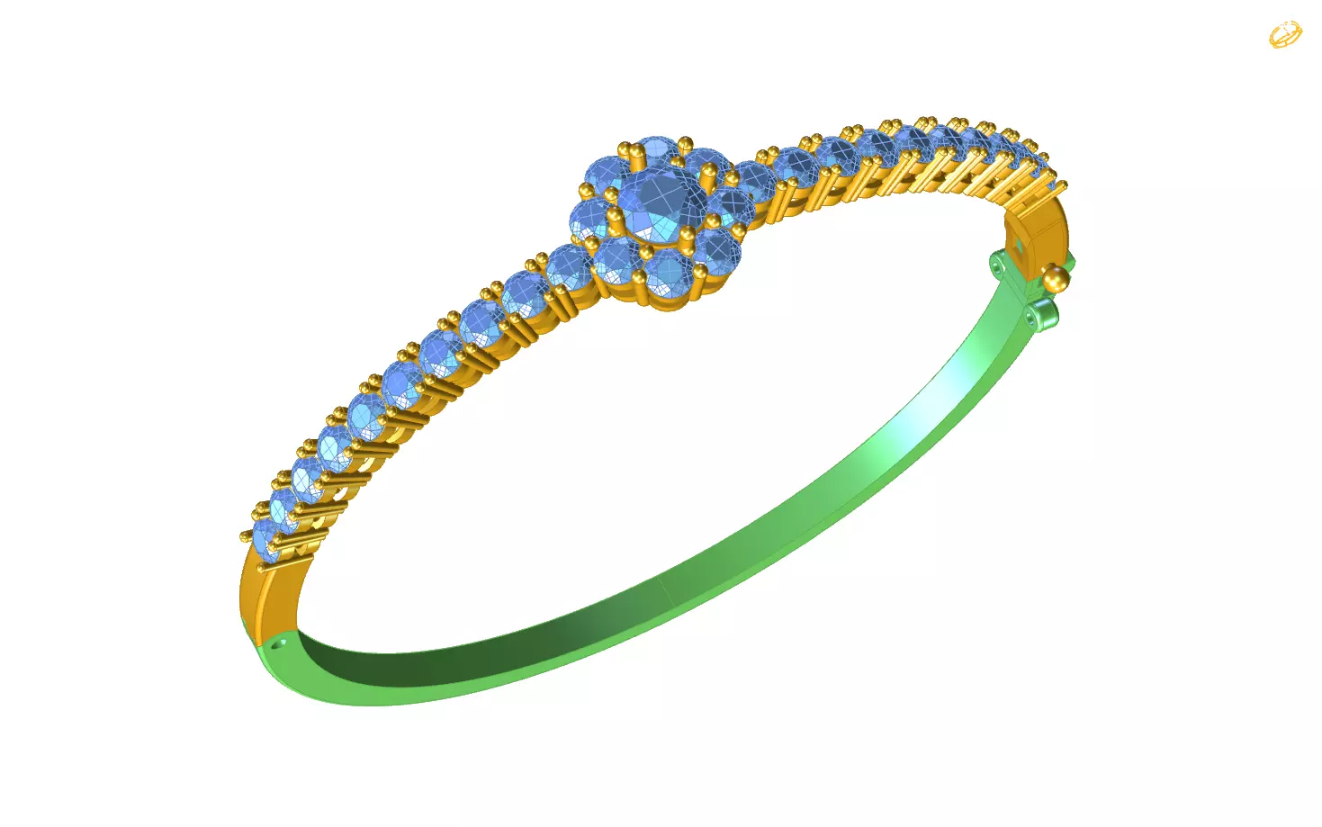bangle bracelet 3D print model_0